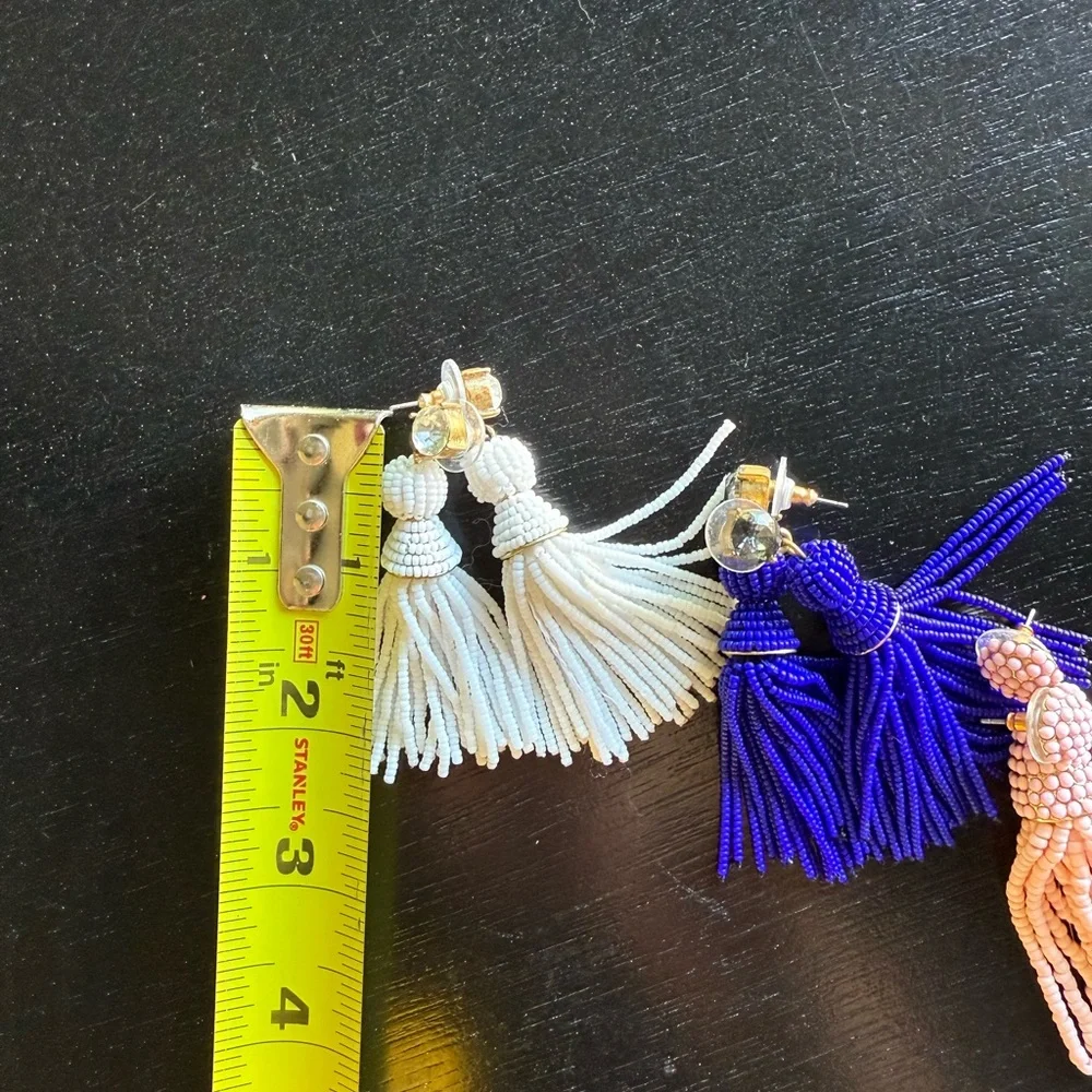 Colorful Beaded Tassel Earrings Set - Picture 3 of 3